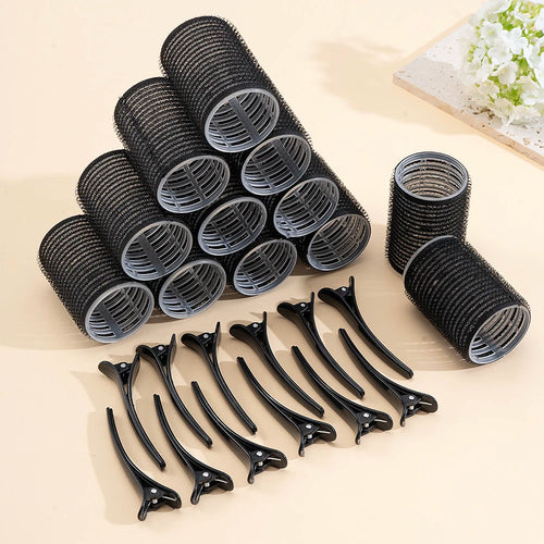 24pcs/Set Self Grip Hair Rollers No Heat Hair Clip Curlers Heatless