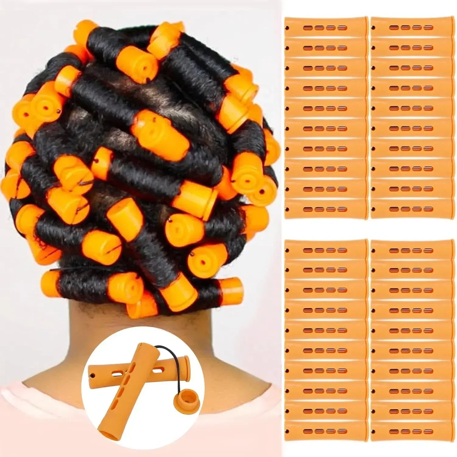 40pcs Cold Wave Perm Rods Set For Women's Long & Short Natural Hair -