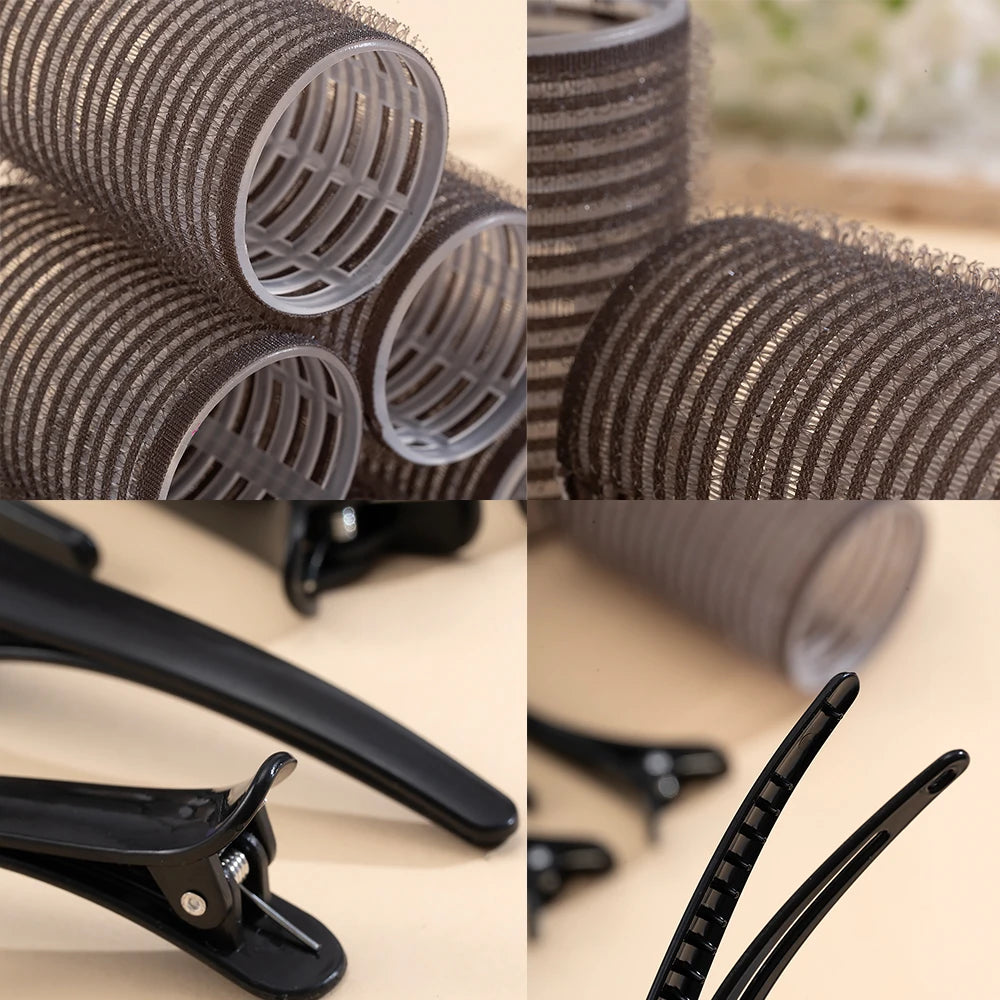 24pcs/Set Self Grip Hair Rollers No Heat Hair Clip Curlers Heatless