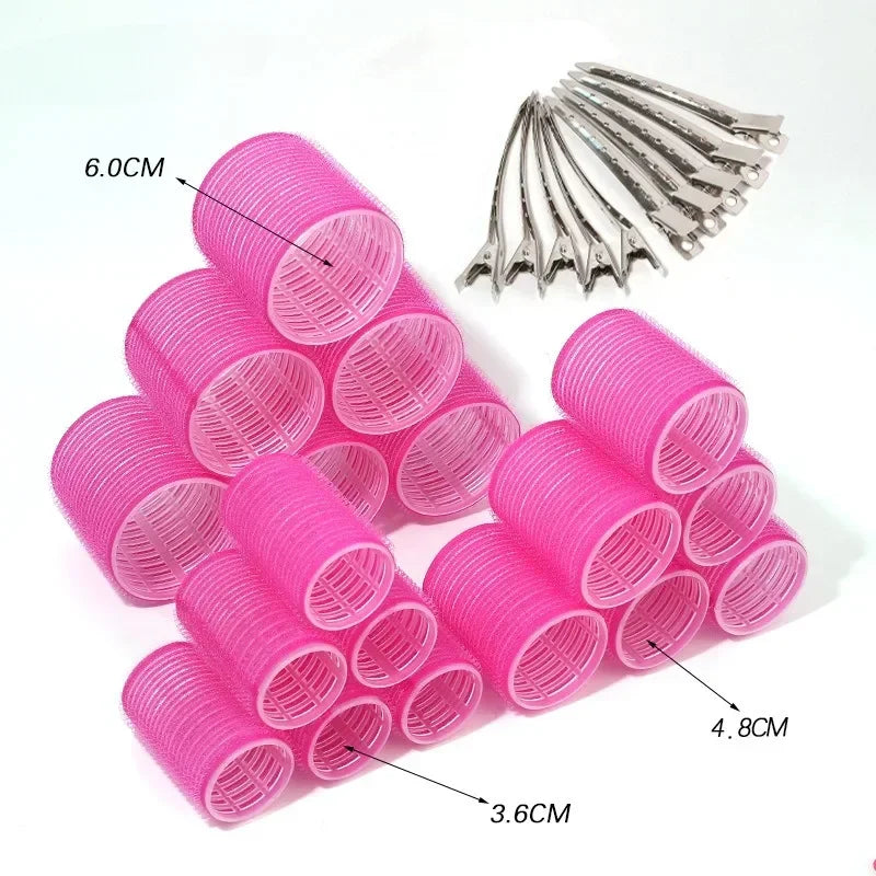 28pcs/Set Hair Roller Sets 18pcs Plastic Self Grip Hair Curlers 3