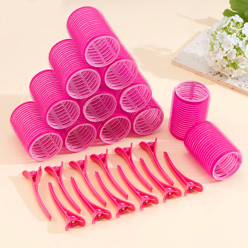 24pcs/Set Self Grip Hair Rollers No Heat Hair Clip Curlers Heatless